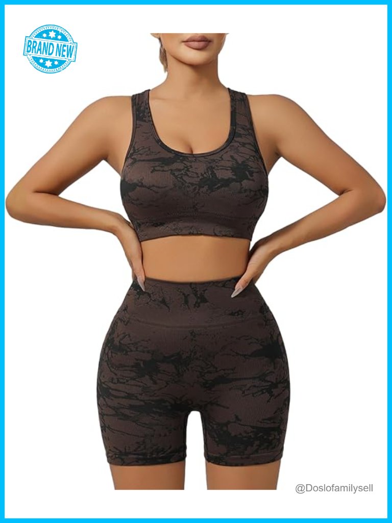 2 Piece Seamless High Waist Shorts Yoga Outfits Sports Bra Gym Sets